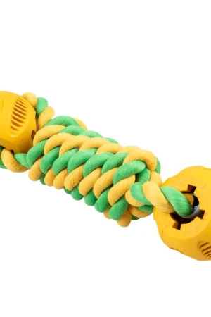 Rubrop haltertouw met 2 ballen Direct Verzonden
